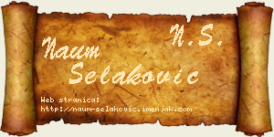 Naum Selaković vizit kartica